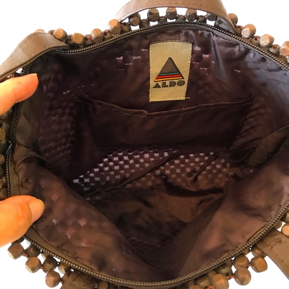 Aldo brown wood beaded tote bag - Picture 4 of 4